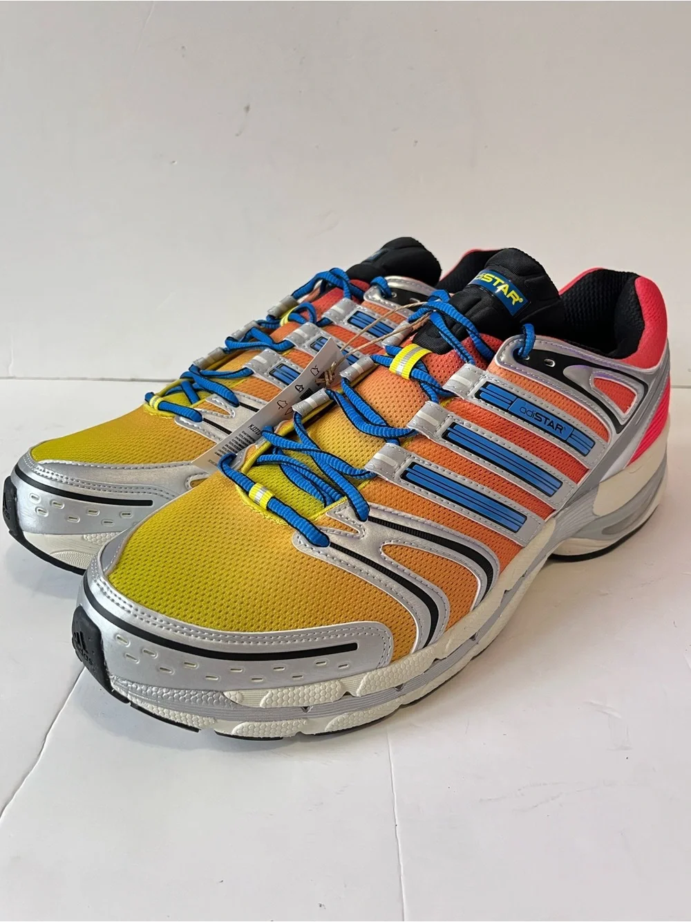 Adidas ADISTAR CONTROL 5 sneakers blue yellow silver running shoe men’s size 16